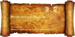Modrovics Rella névjegykártya